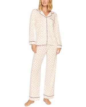 Eberjey Gisele Printed Long Pajama Set - White