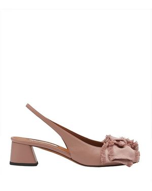 Lanvin Leather Heeled Slingback Ballerina - Pink