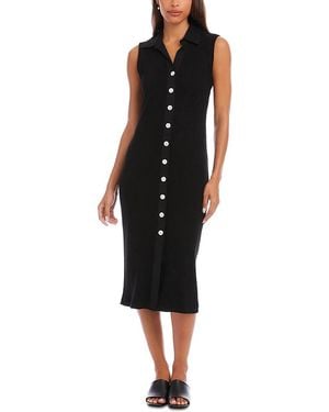 Karen Kane Ribbed Sleeveless Midi Dress - Black