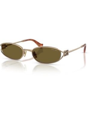 Miu Miu Oval Sunglasses, 54Mm - Green