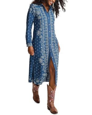 Tommy Bahama Bandana Bay Cotton Long Sleeve Midi Dress - Blue