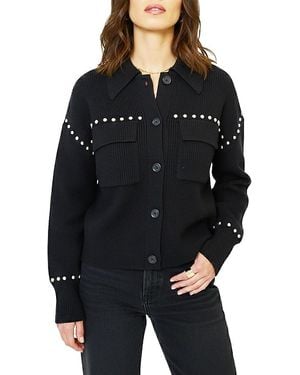 Central Park West Jay Studded Sweater Jacket - Black