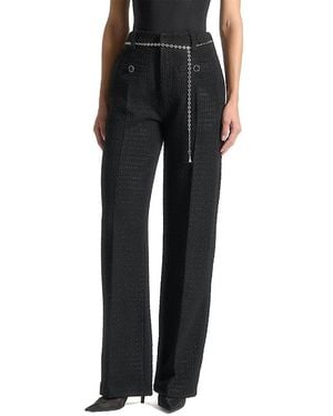 Manière De Voir Nathalie Tweed Pants With Belt - Black