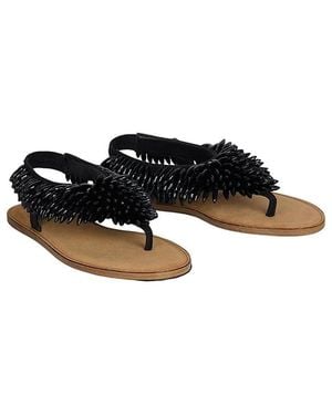 Balmain Flat Sandals - Black