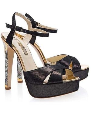 freya rose Cleopatra Noir Ankle Strap Pearl Heel Sandal - White