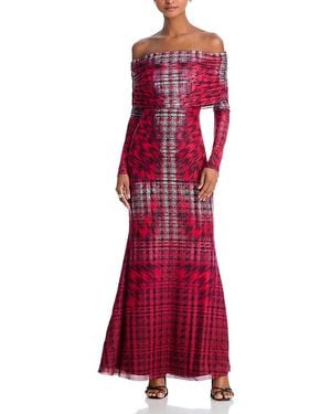 AFRM Thelma Houndstooth Maxi Dress - Red