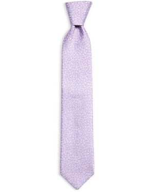 Canali Silk Classic Floral Tie - Purple