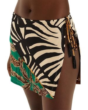 FARM Rio Side Tie Mini Skirt Swim Cover-Up - Green