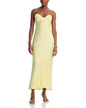 Bardot Devin Satin Maxi Dress in White | Lyst