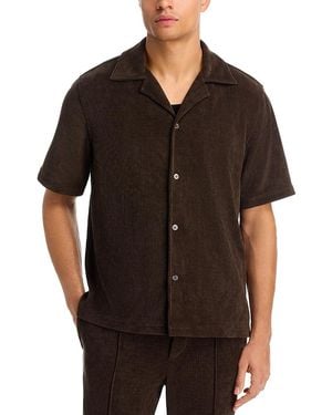 Jonathan Simkhai Dane Short Sleeve Shirt - Black