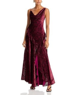 Ronny Kobo Gwen Velvet Burnout Maxi Dress - Purple