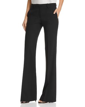 Theory Demitria Wool-Blend Flared Pants - Black