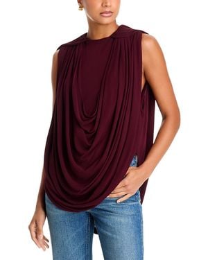 Brandon Maxwell Astor Draped Sleeveless Top - Purple