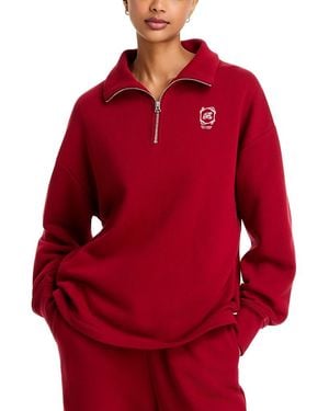 Rag & Bone Rb X Bloom Vintage Terry Half Zip Sweatshirt - Red