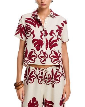 Bella Dahl Short Sleeve Camp Shirt - Red