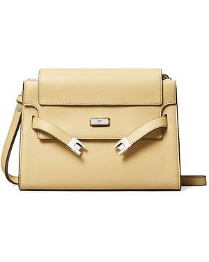 Tory Burch Lee Radziwill Leather Shoulder Bag - Natural