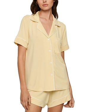 Eberjey Gisele Relaxed Short Sleeve Top & Shorts - Natural