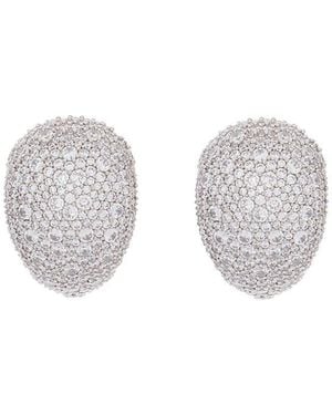 Lanvin Crystal-Embellished Clip-On Earrings - White