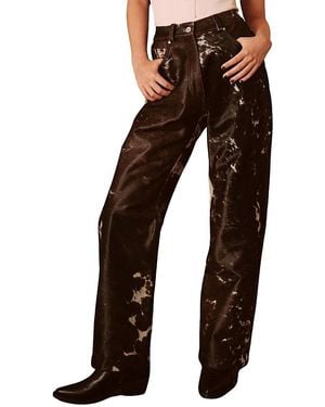 Nasty Gal Limited Cow Hide Leather Pants - Brown