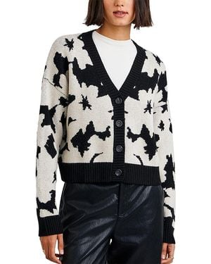 Bella Dahl V Neck Jacquard Cardigan - Black