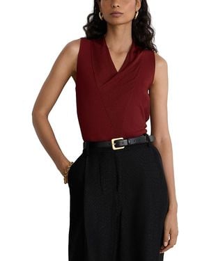 Reiss Effie Sleeveless Cowlneck Top - Red