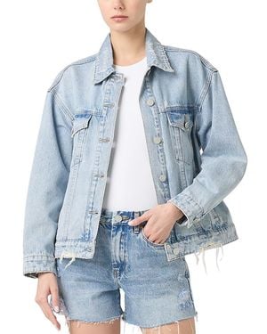 Blank NYC Distressed Denim Jacket - Blue