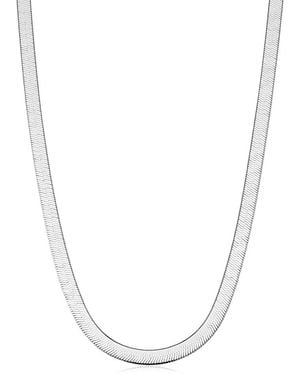 Oradina Sterling Mirage Herringbone Necklace - White