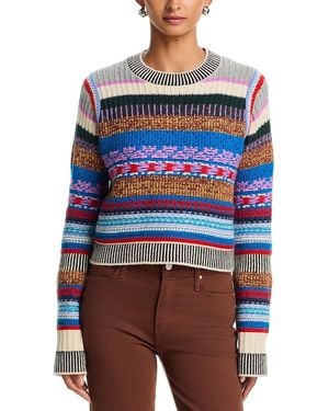 Mother The Extra Crop Long Sleeve Sweater - Blue
