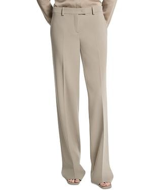 Michael Kors Camilla Wool Blend Low Rise Pants - Natural