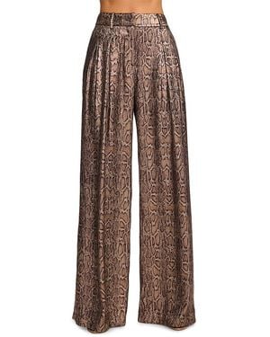 Ramy Brook Oscar Metallic Wide Leg Pants - Brown