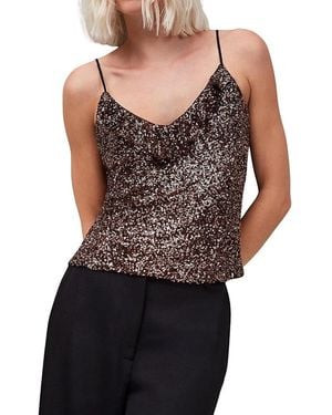 Ro & Zo Sequin V-Neck Cami - Black