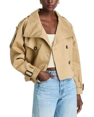 Aqua Crop Trench Coat - Blue