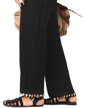 Maje Pishella Jeweled Knit Pants - Black
