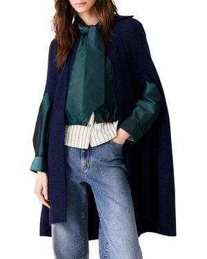 Maje Mapina Wool Long Cape Cardigan - Blue