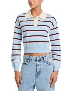 Aqua Rugby Striped Sweater - Blue