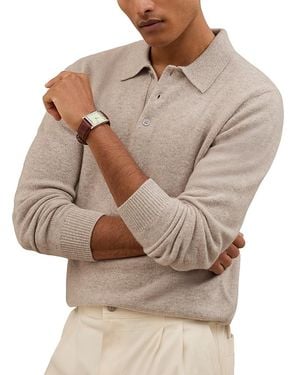 Reiss Cashmere Polo Sweater - Brown