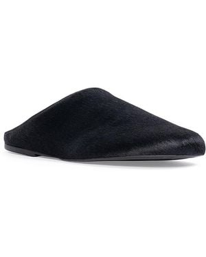 Black Suede Studio Arie Calf Hair Mules - Blue