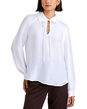 Bella Dahl Collared Raglan Sleeve Top - White