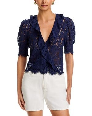 Generation Love Lulu Lace Cascade Blouse - Blue