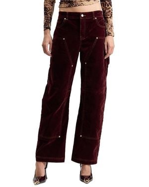 Avec Les Filles High Rise Barrel Leg Carpenter Jeans - Red