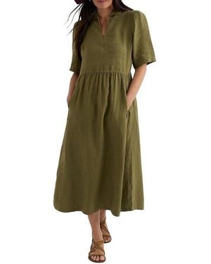 Seasalt Cornwall Fen Linen Midi Dress - Green