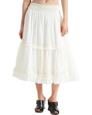 Balmain Long Gathered Skirt - White