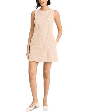 Luxely Embroidered Mini Dress - Natural