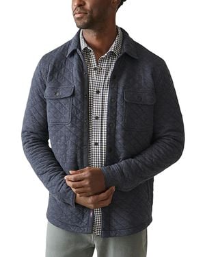 Faherty Epic Cotton Blend Fleece Quilted Jacket - Blue