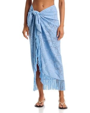 Jonathan Simkhai Thyri Fringe Trim Pareo Swim Cover-Up - Blue