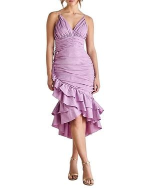 Coast Strappy Multi Ruffle Midi Dress - Pink
