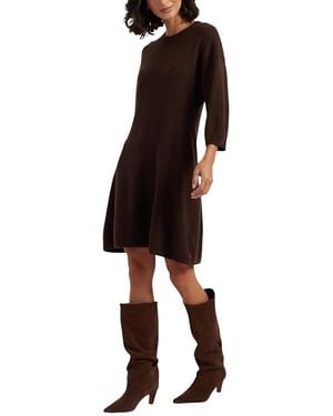 Chinti & Parker Wool-Cashmere Wide-Sleeve Dress - Black