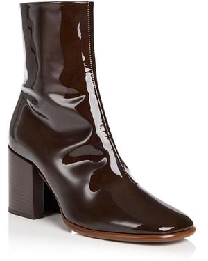 Dries Van Noten Patent Leather Ankle Boots - Black
