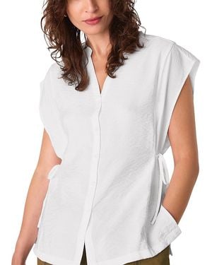 Whistles Button Down Tie Side Blouse - White