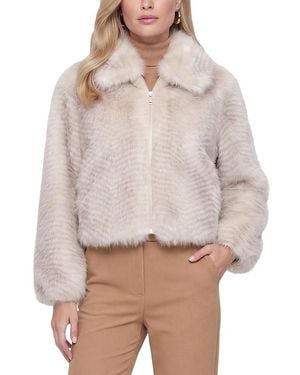 Lyla Grant Faux Fur Fox Zip Jacket - Natural